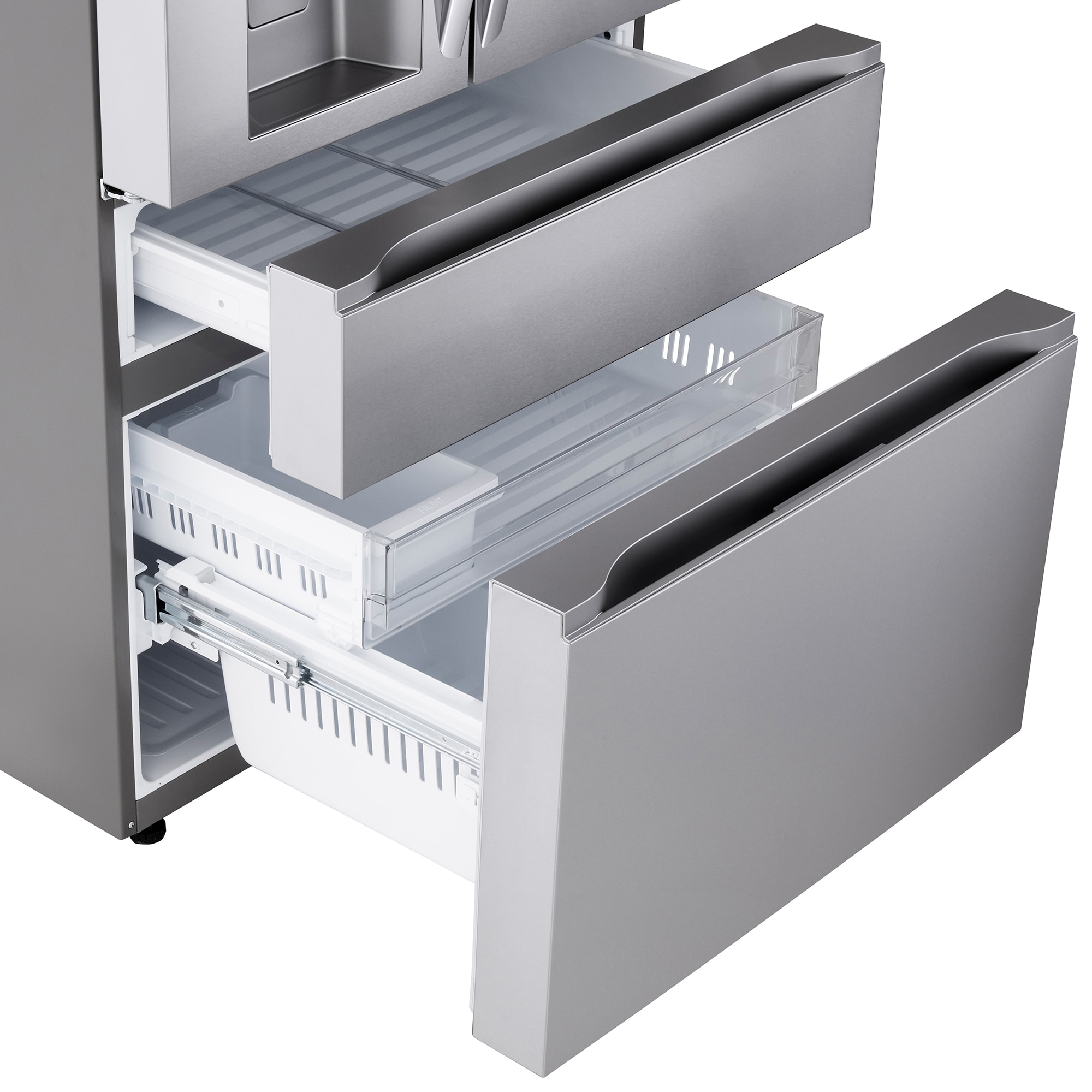 LG 36 in. 24.5 cu. ft. Smart Counter Depth 4-Door French Door Refrigerator with Ice & Water Dispenser - PrintProof Stainless Steel, , hires