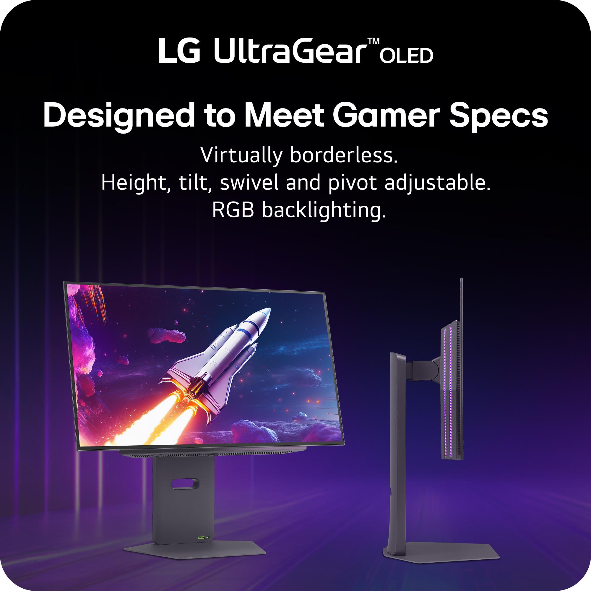 LG 27" UltraGear OLED QHD 480Hz 0.03ms G-Sync Compatible DisplayPort 2.1 Gaming Monitor, , hires
