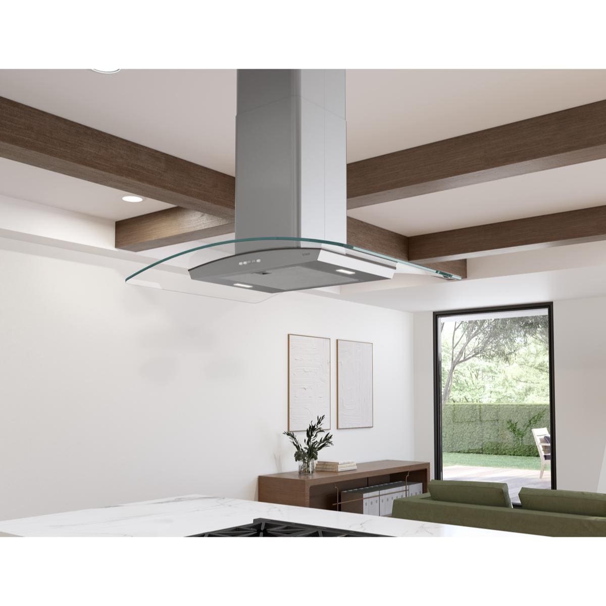 Zephyr 36 in. Convertible Chimney Style Range Hood with 600 CFM, 3 Fan Speeds & 2 LED Lights - Stainless Steel, , hires