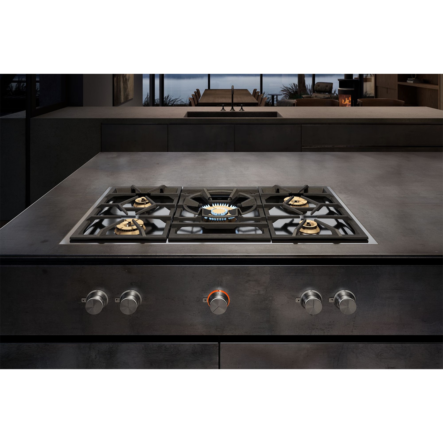 Gaggenau Vario 400 Series 36 in. 5-Burner Natural Gas Cooktop with Simmer Burner & Power Burner - Stainless Steel, , hires