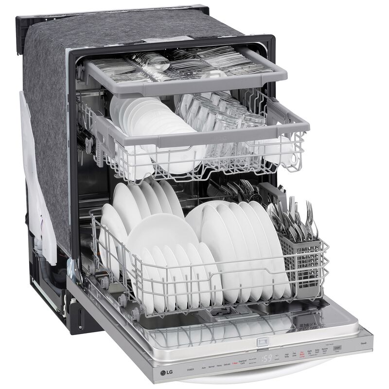 LG 24 in. Top Control Smart Dishwasher with 46 dBa Sound Level & 3rd-Rack - PrintProof Stainless Steel, PrintProof Stainless Steel, hires