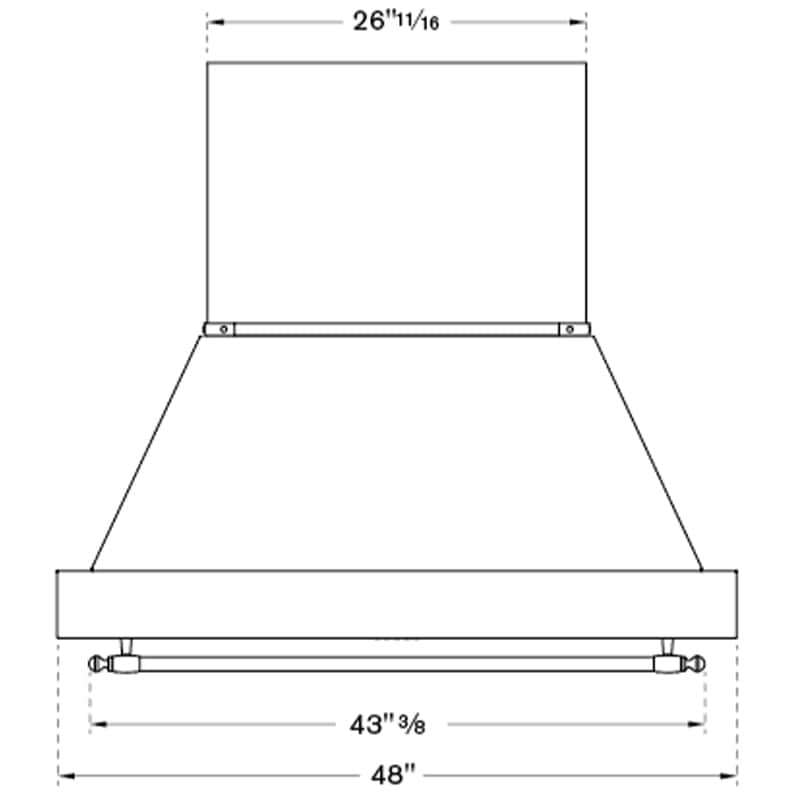 Bertazzoni 48 in. Heritage Series Range Hood Canopy - Matte Black, , hires