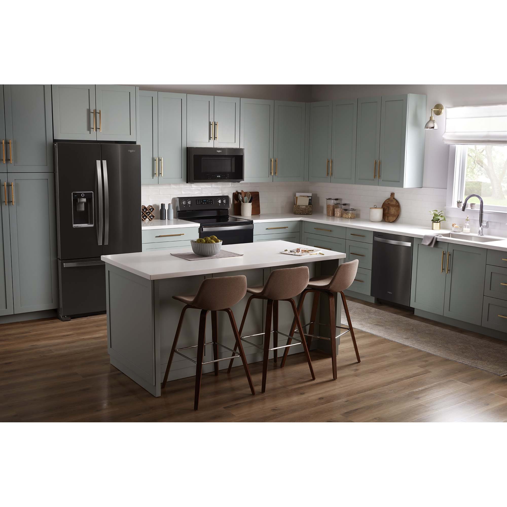 Whirlpool 24 in. Top Control Dishwasher with 47 dBa Sound Level & 3rd-Rack - Fingerprint resistant Black Stainless, Fingerprint Resistant Black Stainless, hires