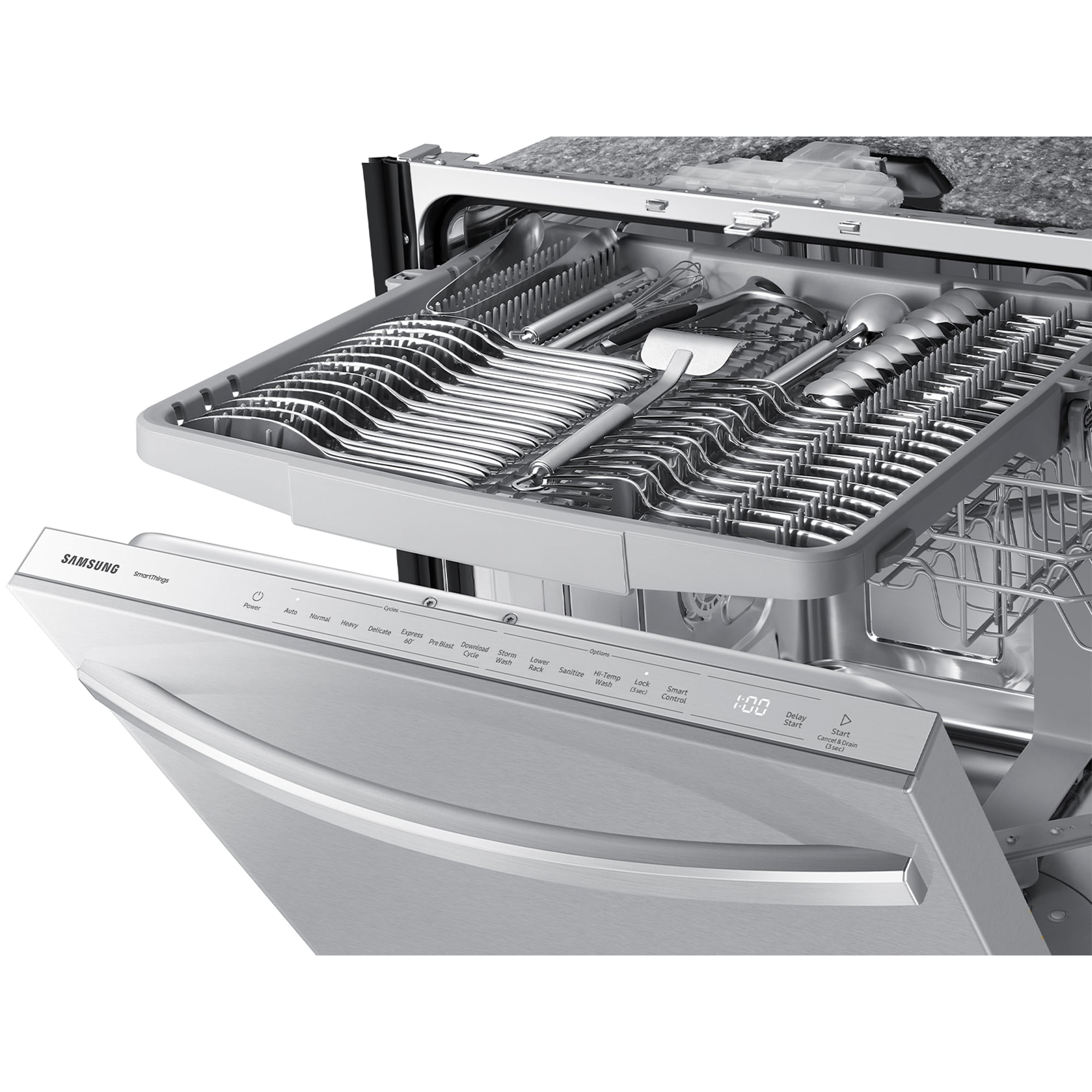 Samsung 24 in. Top Control Smart Dishwasher with 46 dBa Sound Level & 3rd-Rack - Stainless Steel, , hires