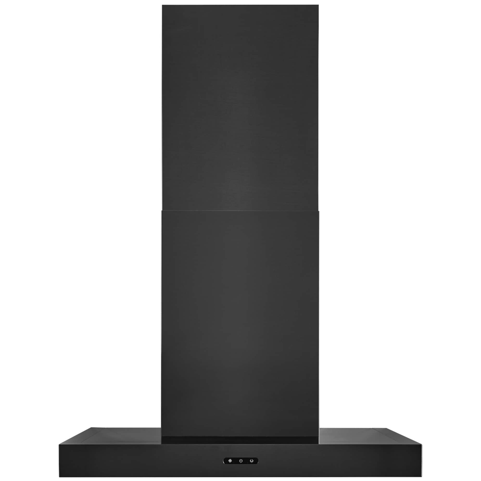 Broan Elite EW43 Series 30 in. Convertible Chimney Style Range Hood with 460 CFM, 3 Fan Speeds & 1 LED Light - Black Stainless, , hires