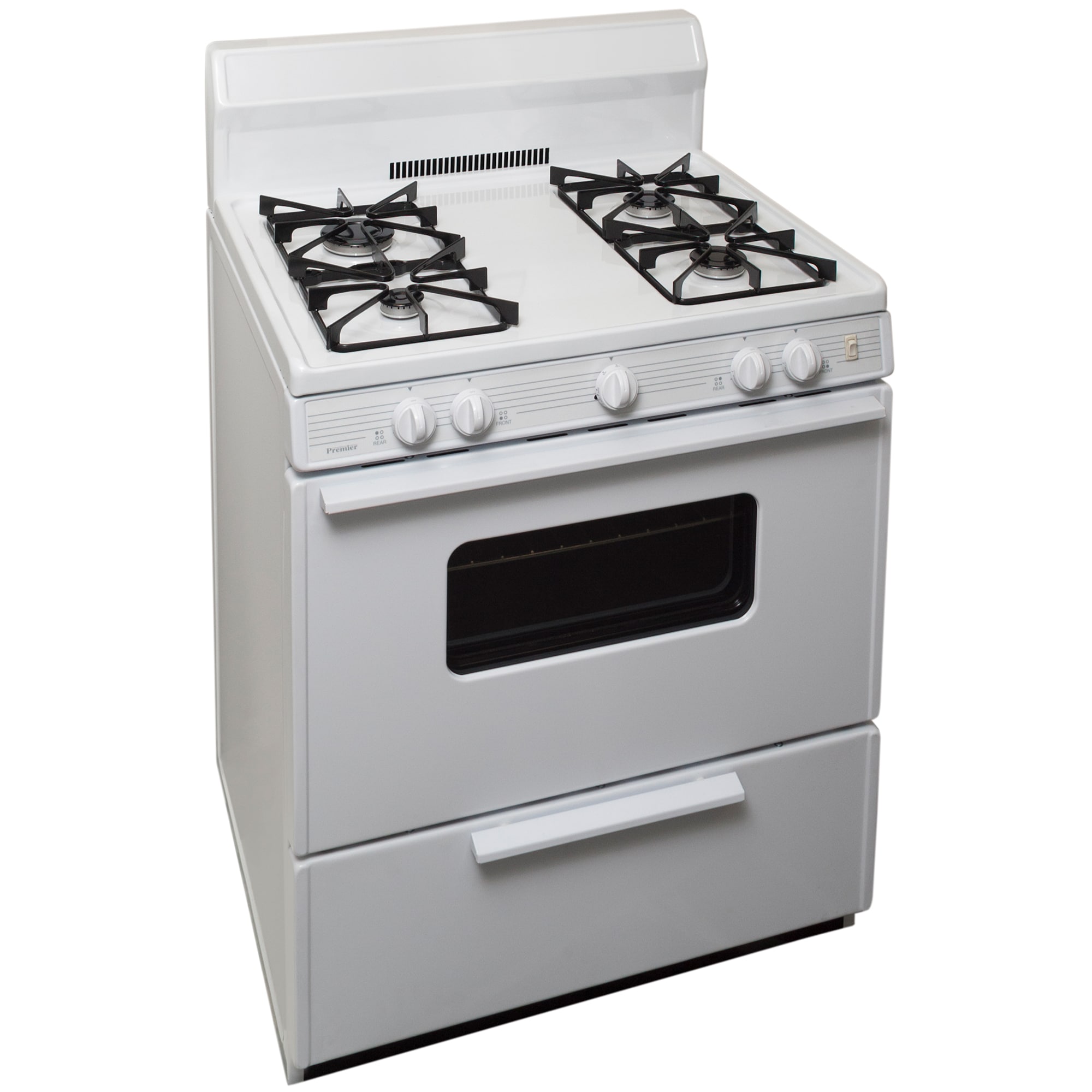 Premier 30 in. 3.9 cu. ft. Oven Freestanding Gas Range with 4 Sealed Burners - White, , hires