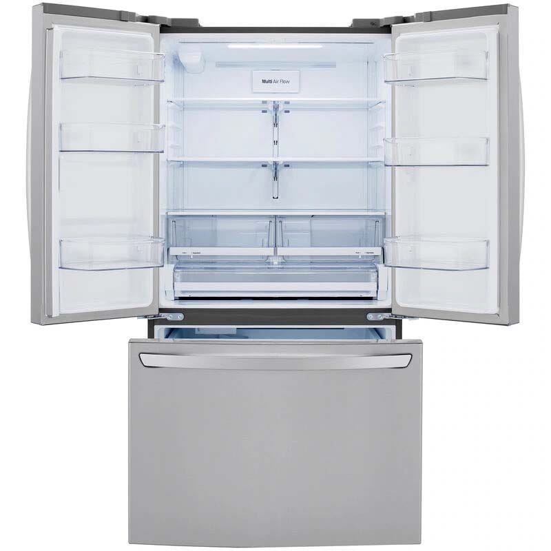 LG 36 in. 28.7 cu. ft. Smart French Door Refrigerator with Ice Maker - Stainless Steel, , hires