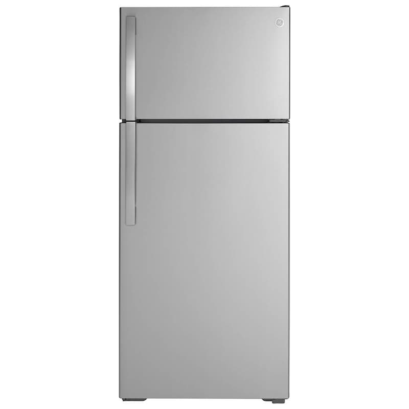 GE 28 in. 17.5 cu. ft. Top Freezer Refrigerator - Stainless Steel, Stainless Steel, hires