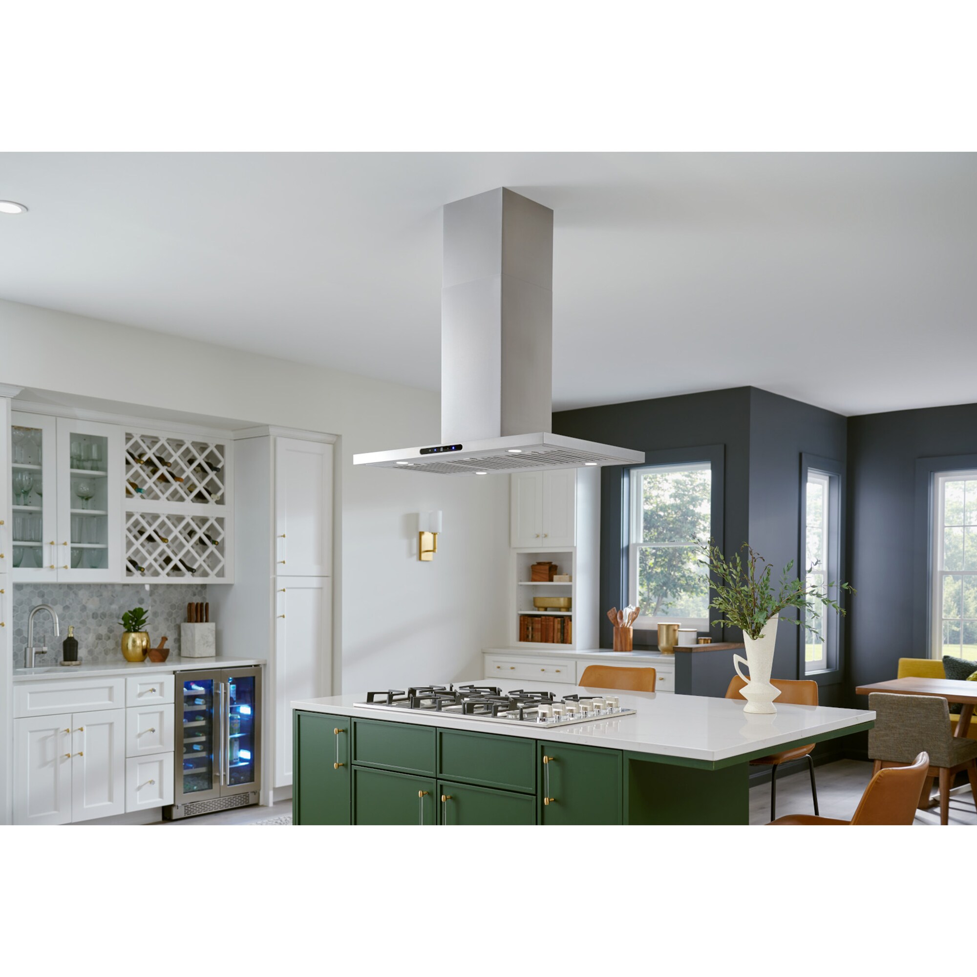 Broan Elite EIT1 Series 36 in. Convertible Chimney Style Range Hood with 640 CFM, 4 Fan Speeds & 4 LED Lights - Stainless Steel, , hires