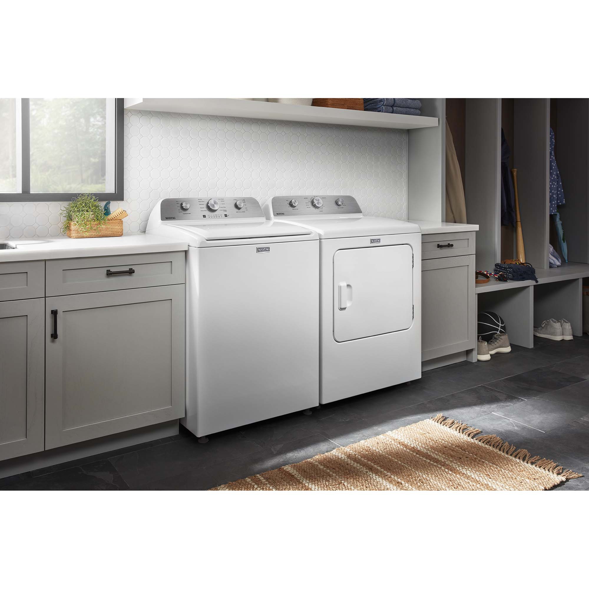 Maytag 29 in. 7.0 cu. ft. Front Loading Gas Dryer with 7 Dryer Programs, 3 Dry Options & Wrinkle Care - White, , hires