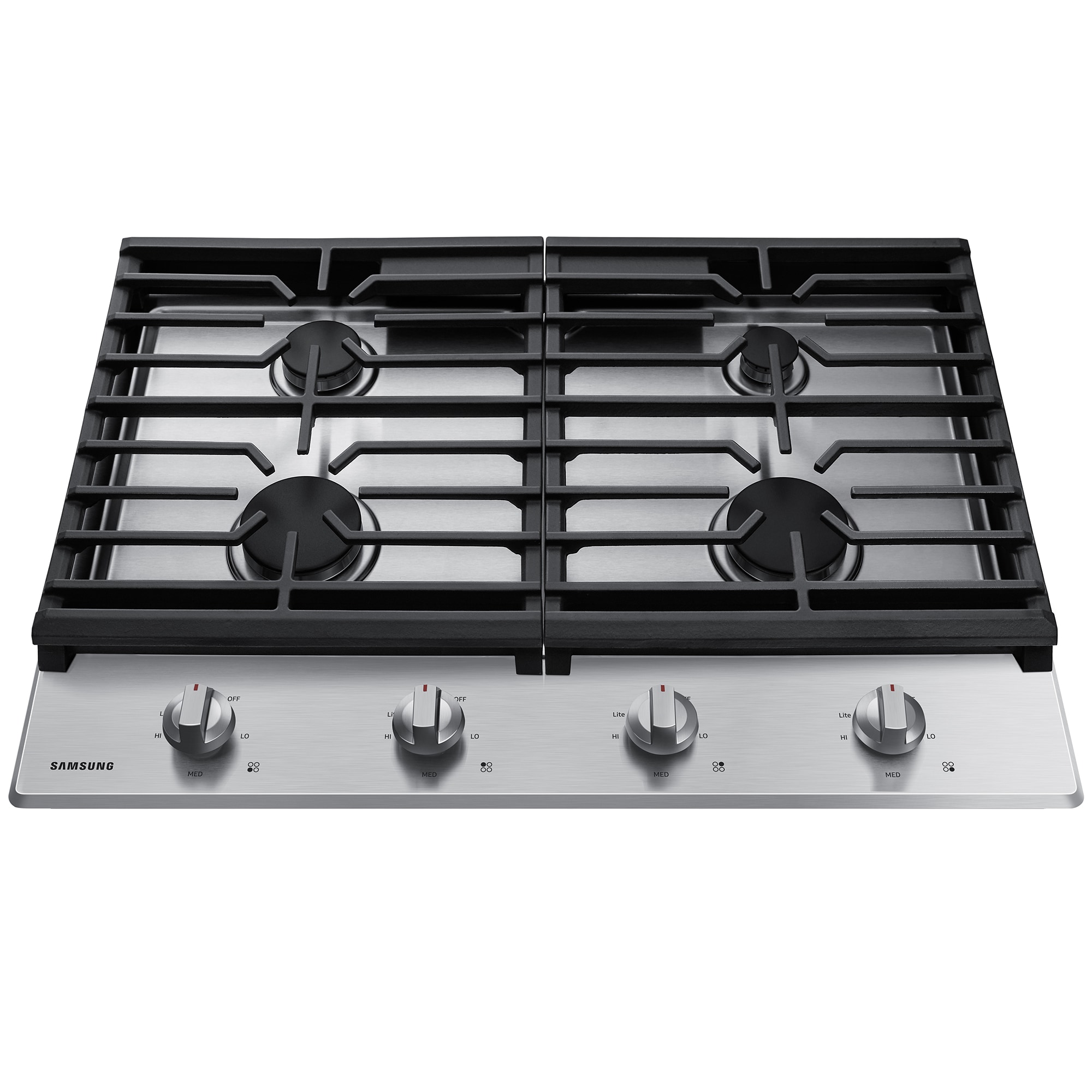 Samsung 30 in. 4-Burner Natural Gas Cooktop with Simmer Burner & Power Burner - Stainless Steel, Stainless Steel, hires