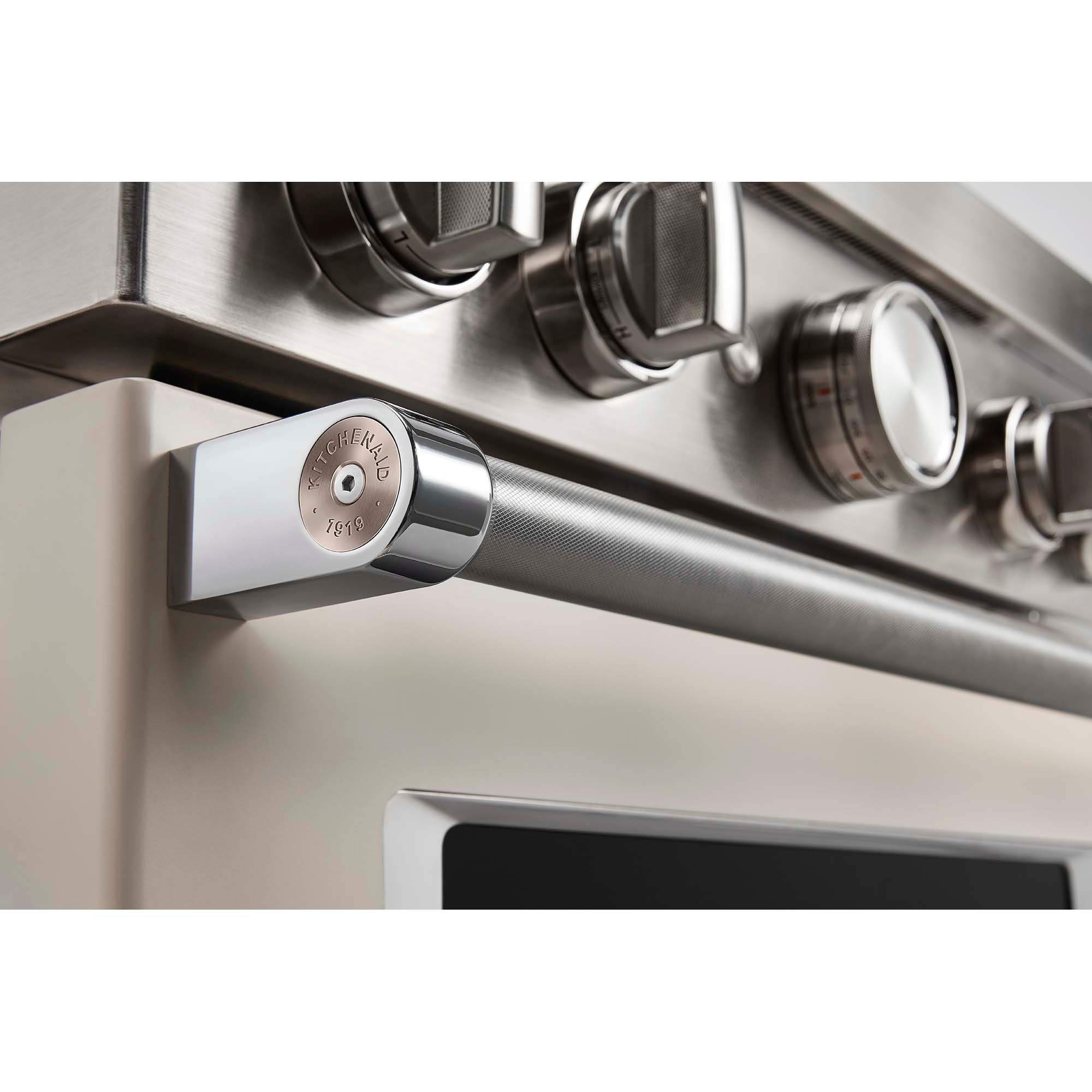 KitchenAid 30 in. 4.1 cu. ft. Smart True European Convection Dual Fuel Range with 4 Sealed Burners - Milkshake, , hires