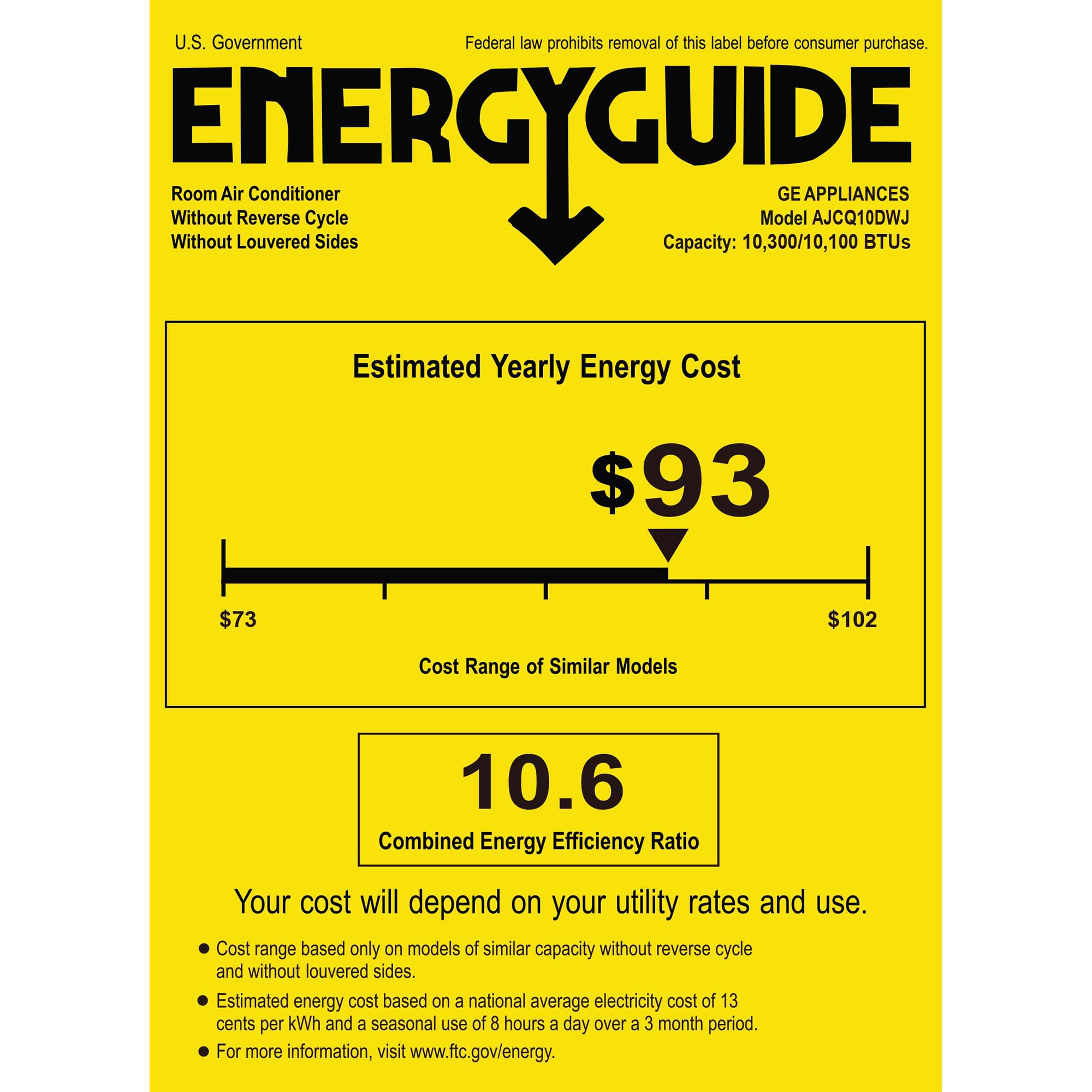 GE 10,000 BTU 230V Smart Energy Star Through-the-Wall Air Conditioner with 3 Fan Speeds, Sleep Mode & Remote Control - White, , hires