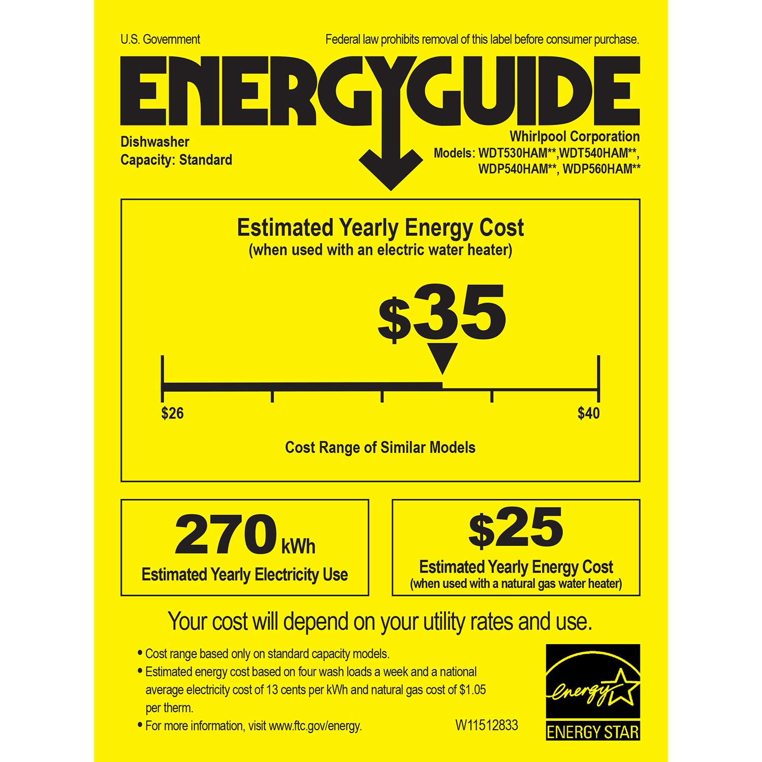 Whirlpool 24 in. Top Control Dishwasher with 55 dBa Sound Level & Pocket - Black, Black, hires