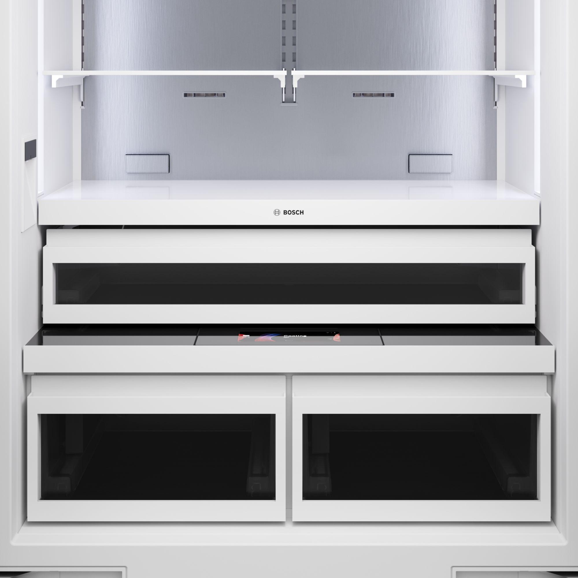 Bosch Benchmark Series 36 in. 20.1 cu. ft. Built-In Smart Counter Depth French Door Refrigerator with Internal Water Dispenser - Custom Panel Ready, , hires