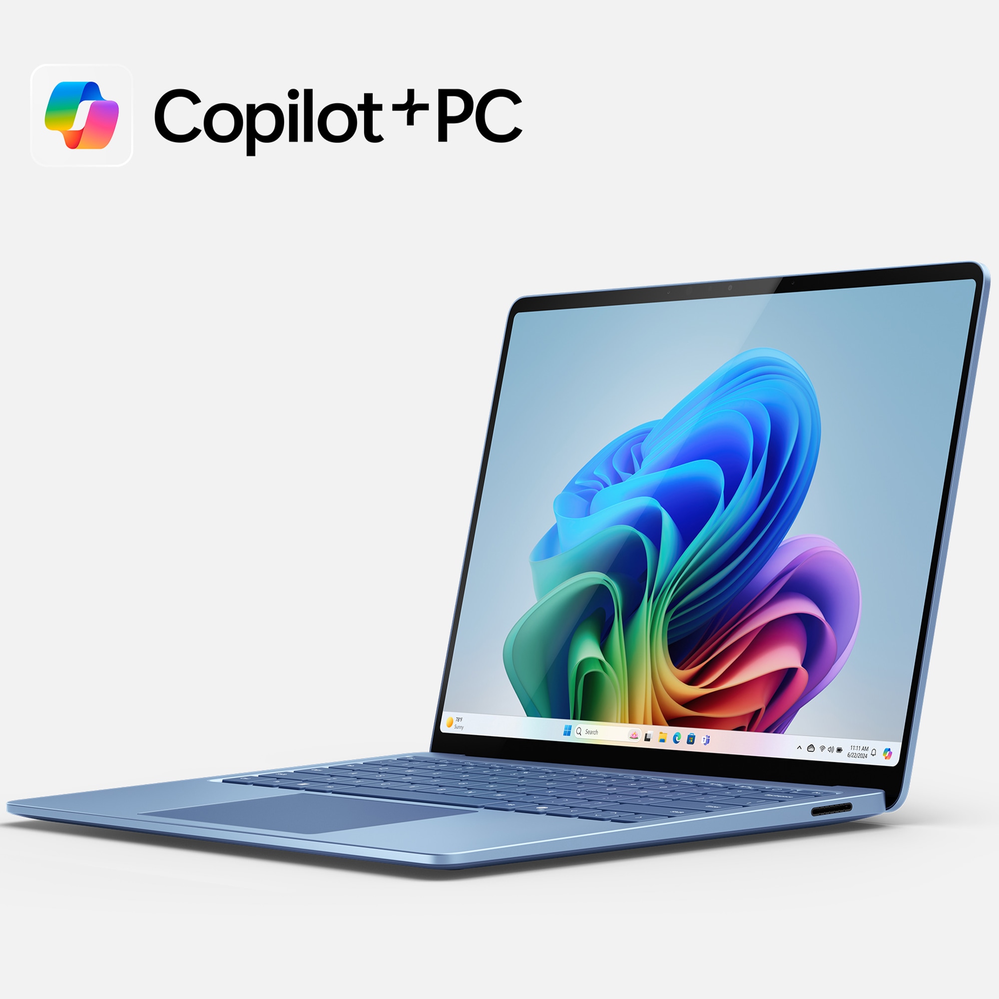 Microsoft Surface 14 in. Touchscreen Notebook with Copilot+PC, Snapdragon X Plus CPU, Qualcomm Adreno GPU, 16 GB RAM, 512 GB SSD, up to 20 Hrs. of Battery Life & Windows 11 Home - Sapphire, , hires