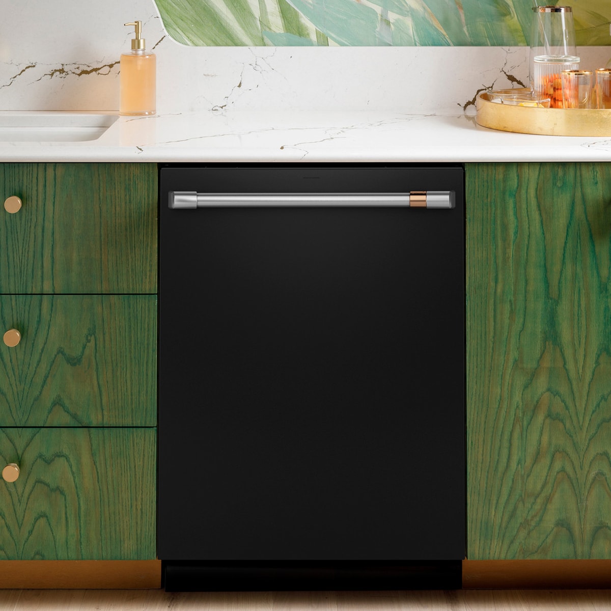 Cafe 24 in. Top Control Flush-Mount Smart Dishwasher with 39 dBa Sound Level, 3rd-Rack & Dual Convection Ultra Dry - Matte Black, , hires