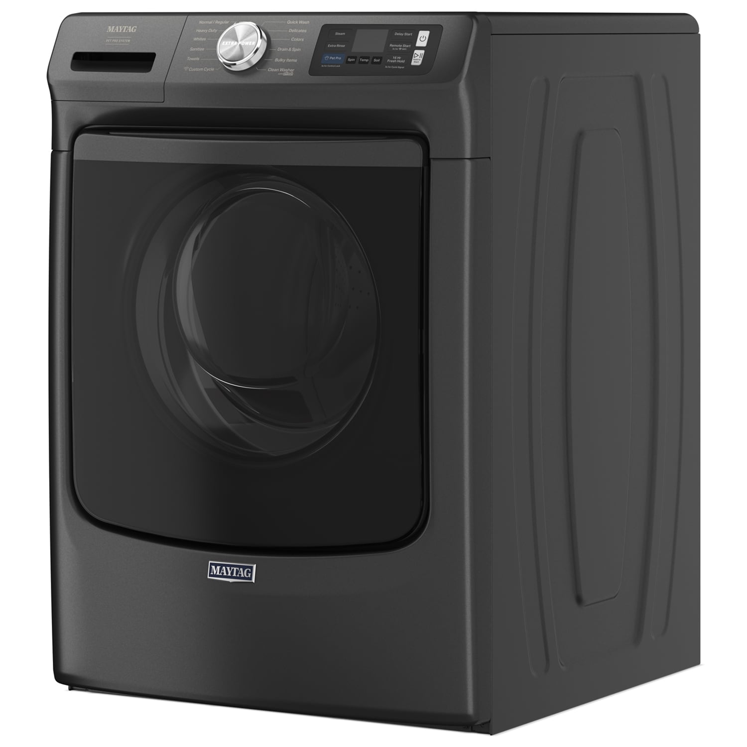 Maytag Pet Pro 27 in. 5.0 cu. ft. Smart Stackable Front Load Washer with Sanitize & Steam Cycle - Volcano Black, Volcano Black, hires