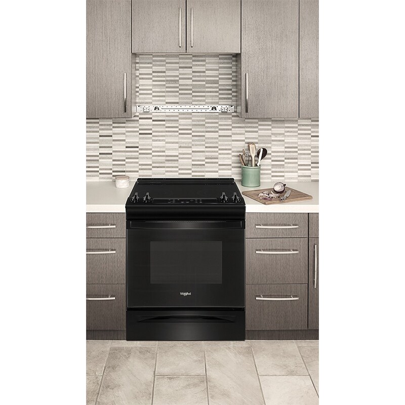 Whirlpool 30 in. 4.8 cu. ft. Slide-In Electric Range with Radiant Burners - Black, Black, hires