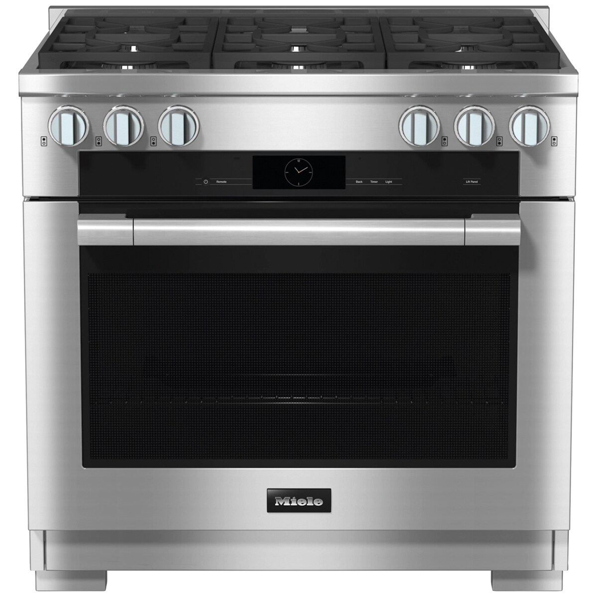Miele 36 in. 5.8 cu. ft. Smart Dual Convection Dual Fuel Range with 6 Sealed Burners - Clean Steel, , hires