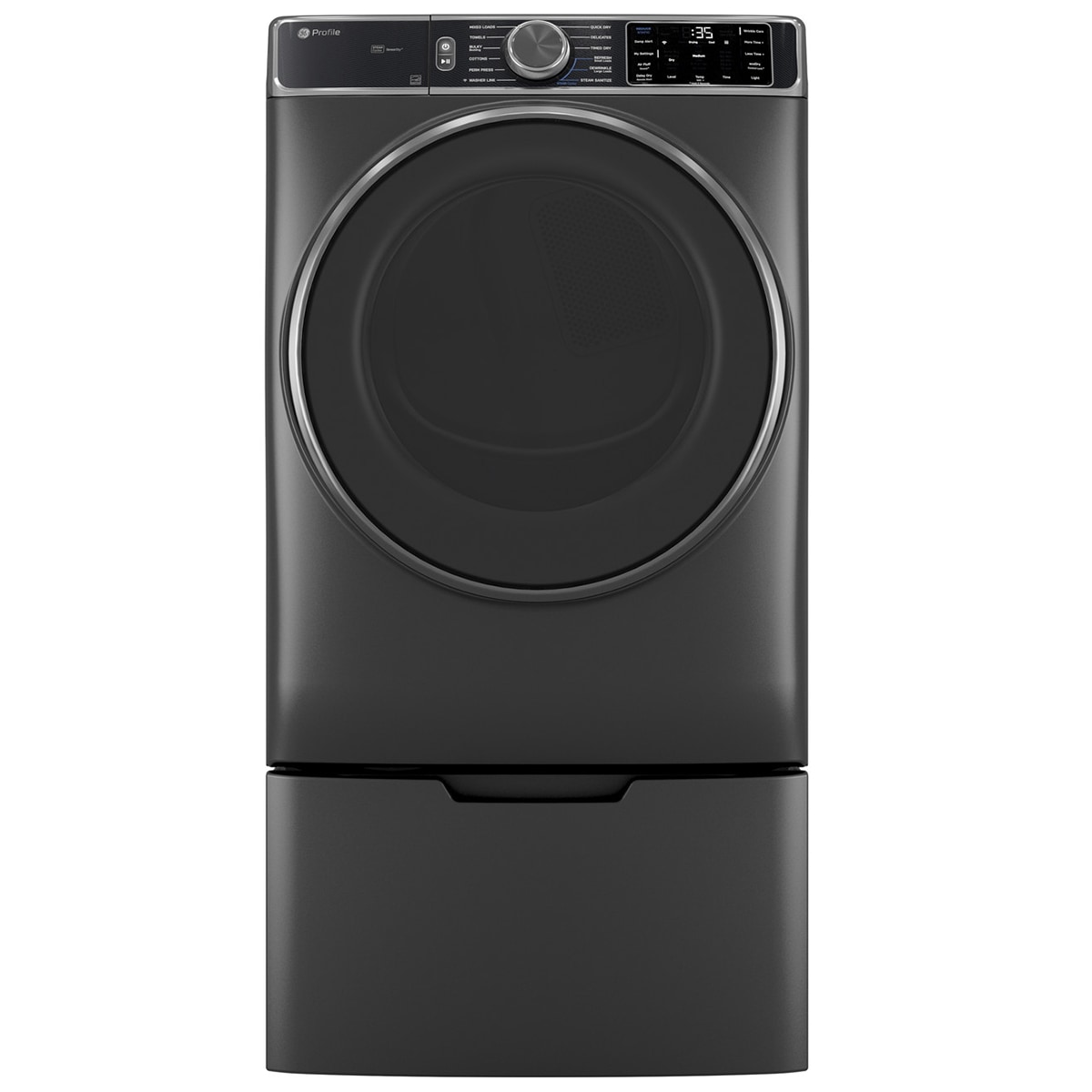 GE 28 in. 7.8 cu. ft. Smart Stackable Electric Dryer with Sensor Dry, Sanitize & Steam Cycle - Carbon Graphite, , hires