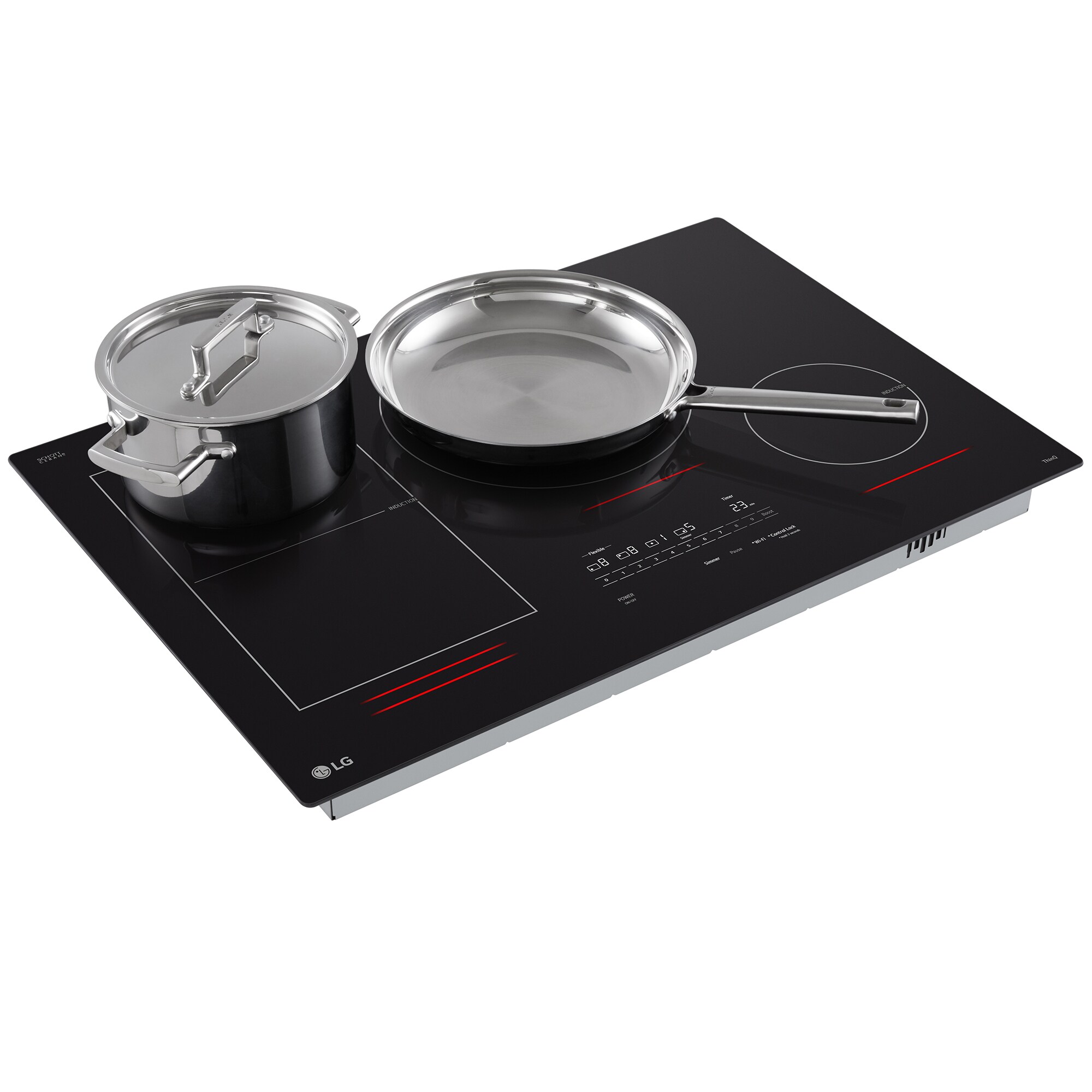 LG 30 in. 4-Burner Smart Induction Cooktop with SmoothTouch Controls, Simmer Burner & Power Burner - Black, , hires
