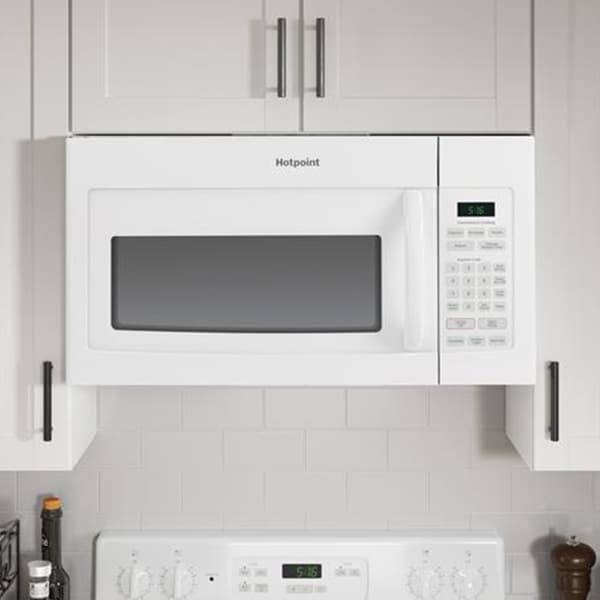 Hotpoint 30 in. 1.6 cu. ft. 1000W Over-the-Range Microwave with 300 CFM - White, White, hires