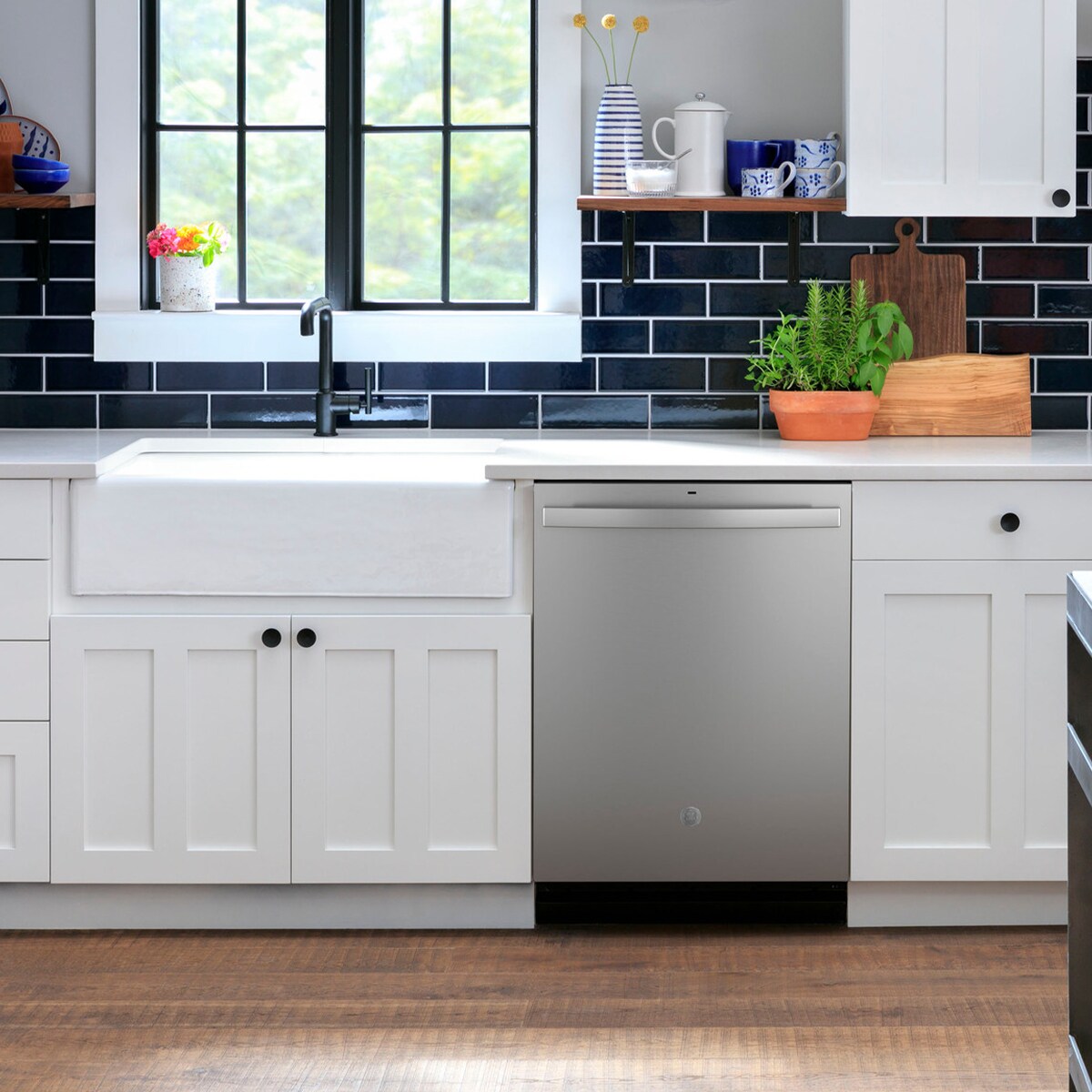 GE 24 in. Top Control Dishwasher with 50 dBA Sound Level, 3rd-Rack & Dry Boost - Fingerprint Resistant Stainless Steel, Fingerprint Resistant Stainless, hires