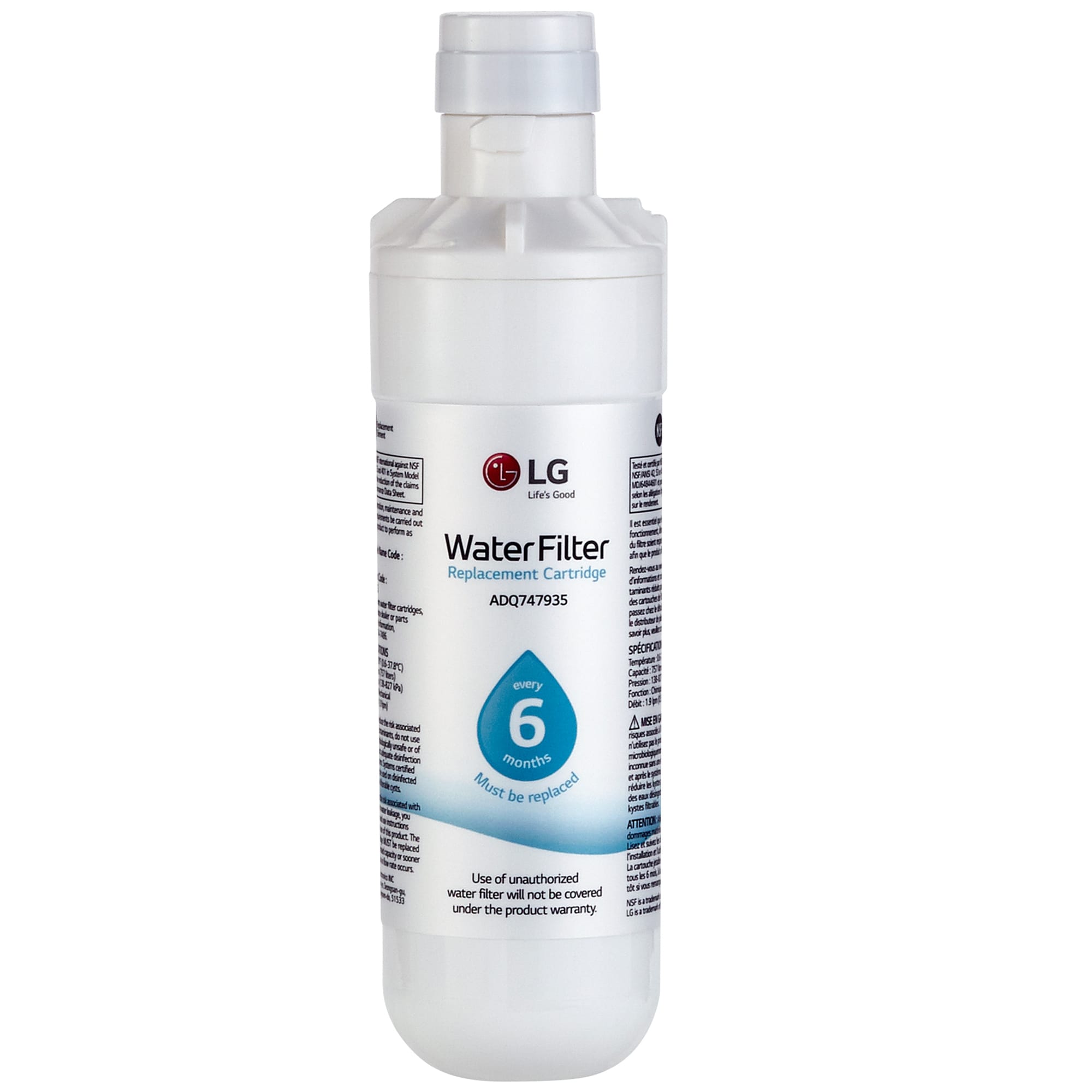 LG 6 Month / 200 Gallon Capacity Replacement Refrigerator Water Filter, , hires