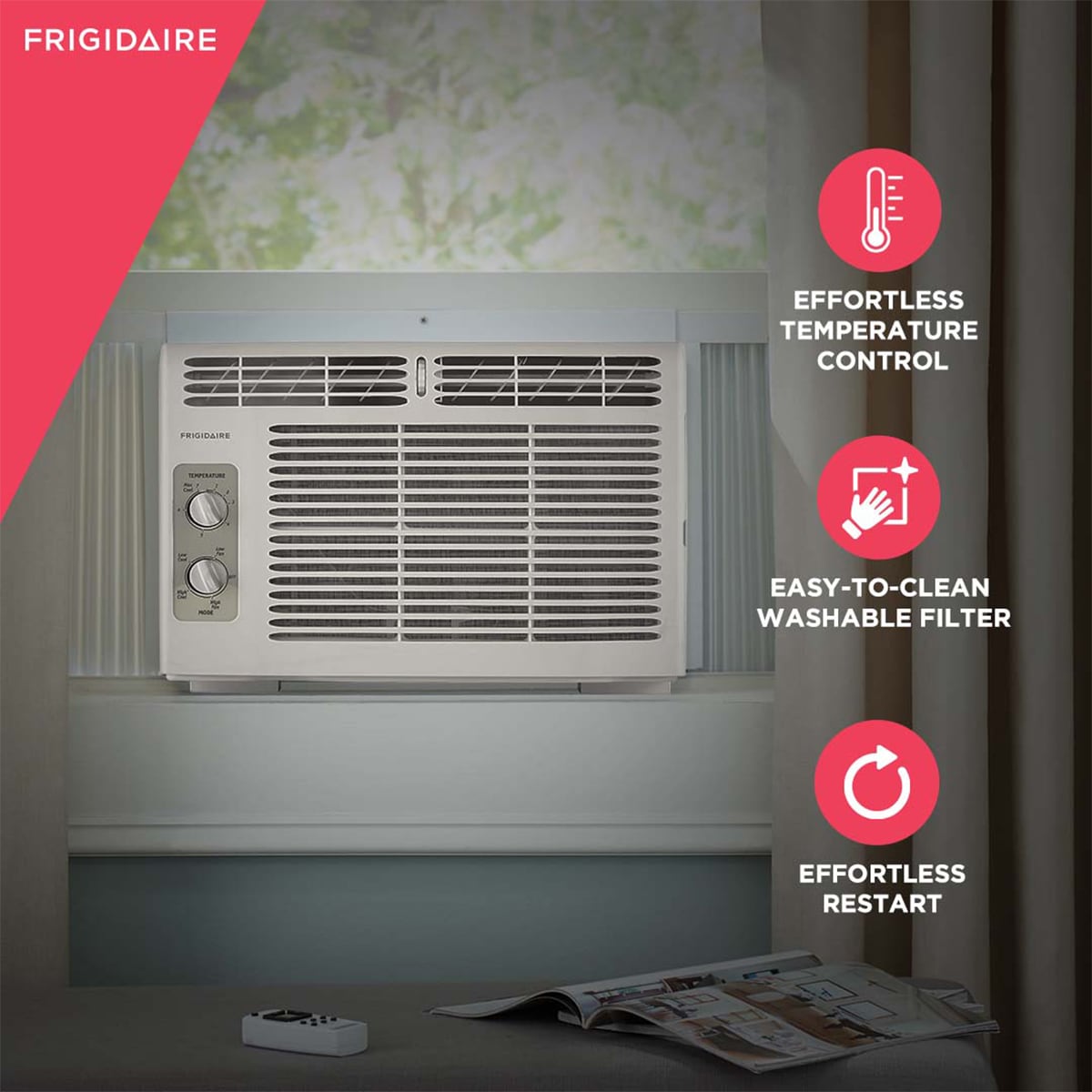 Frigidaire 5,000 BTU 115V Window Air Conditioner with 2 Fan Speeds - White, , hires
