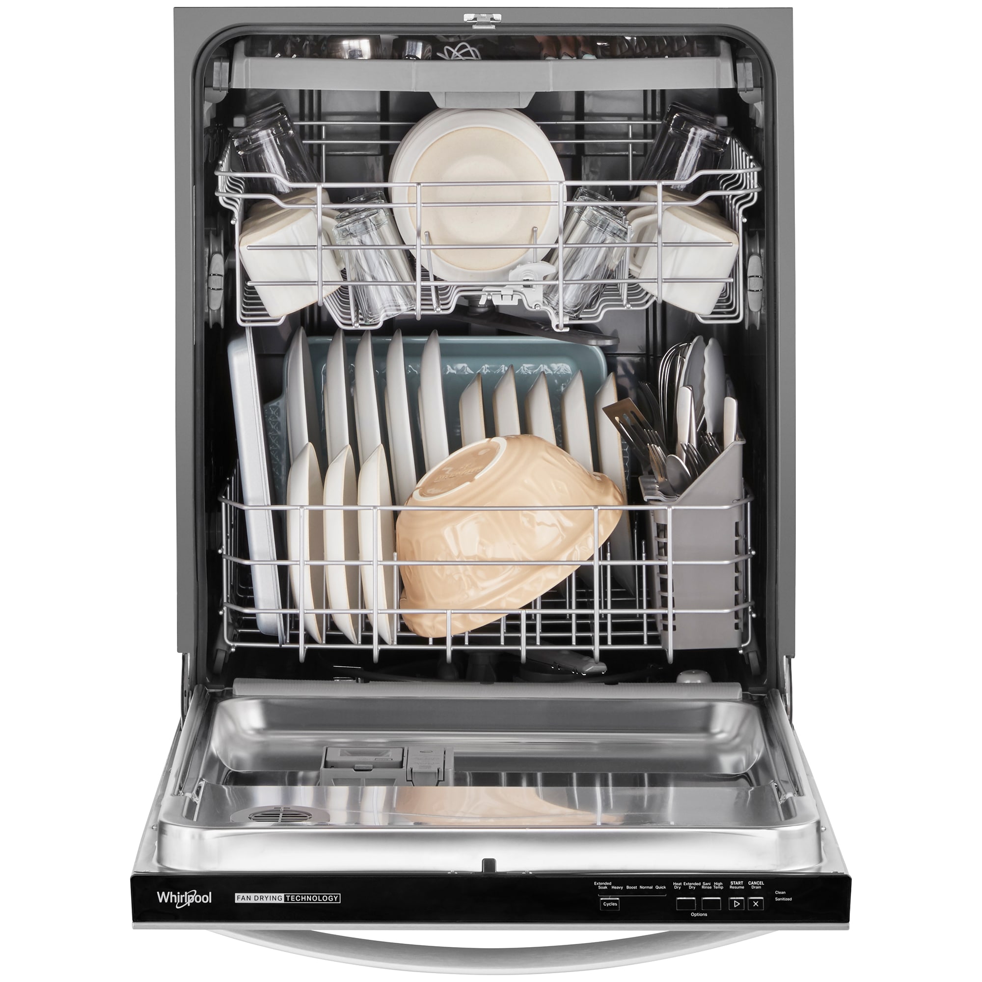 Whirlpool 24 in. Top Control Dishwasher with 51 dBa Sound Level & 3rd-Rack - Fingerprint Resistant Stainless, , hires