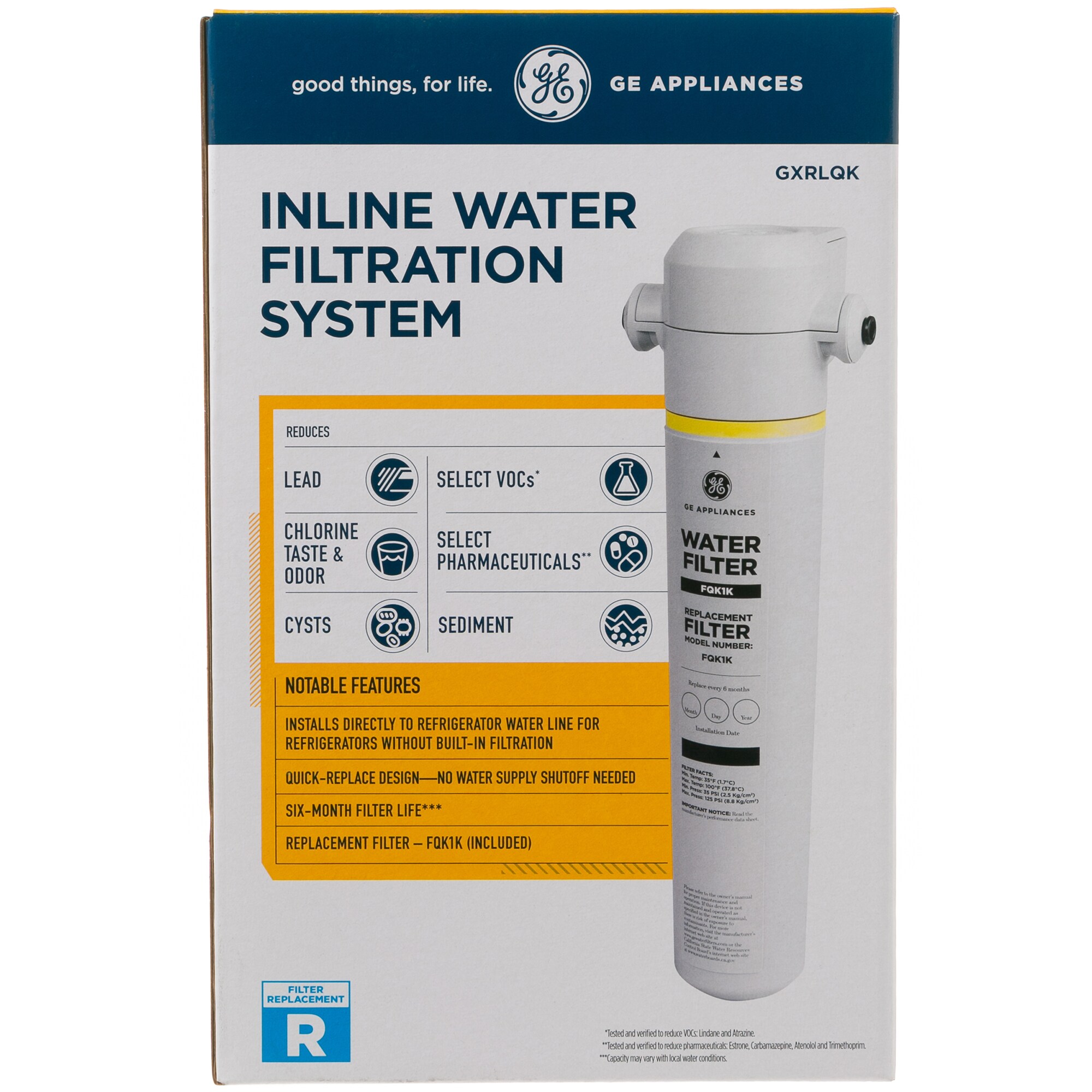 GE In-Line Water Filtration System for Refrigerators or Icemakers - White, , hires