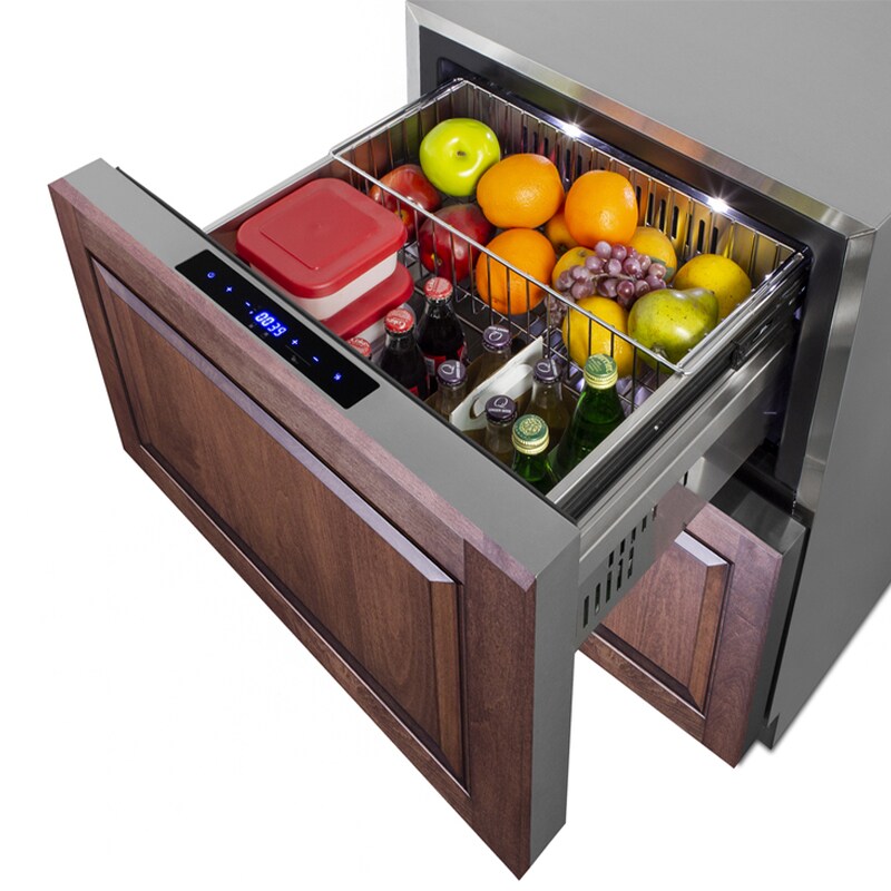 Summit 24 in. 3.9 cu. ft. Double Refrigerator & Freezer Drawer - Stainless Steel/Panel Ready, , hires