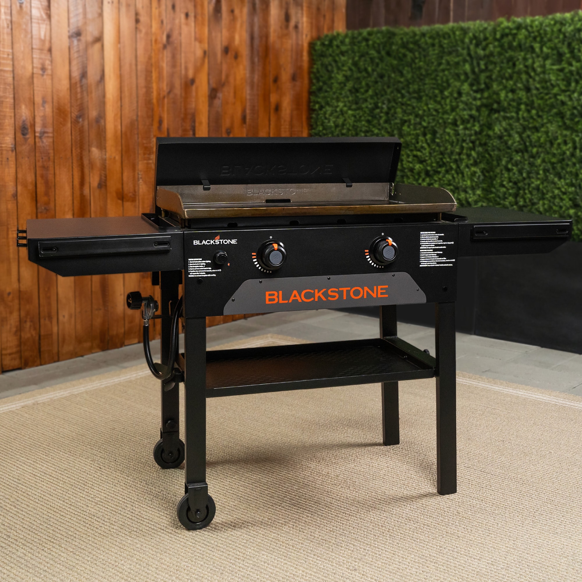 Blackstone Omnivore 28 in. 2-Burner Liquid Propane Gas Flat Top Griddle with Side Tables and 524 sq. in. Cooking Surface - Black, , hires