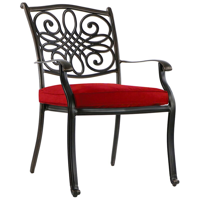 Hanover Traditions 9Piece Dining Set in Red with an 84 x 41 In. Glass