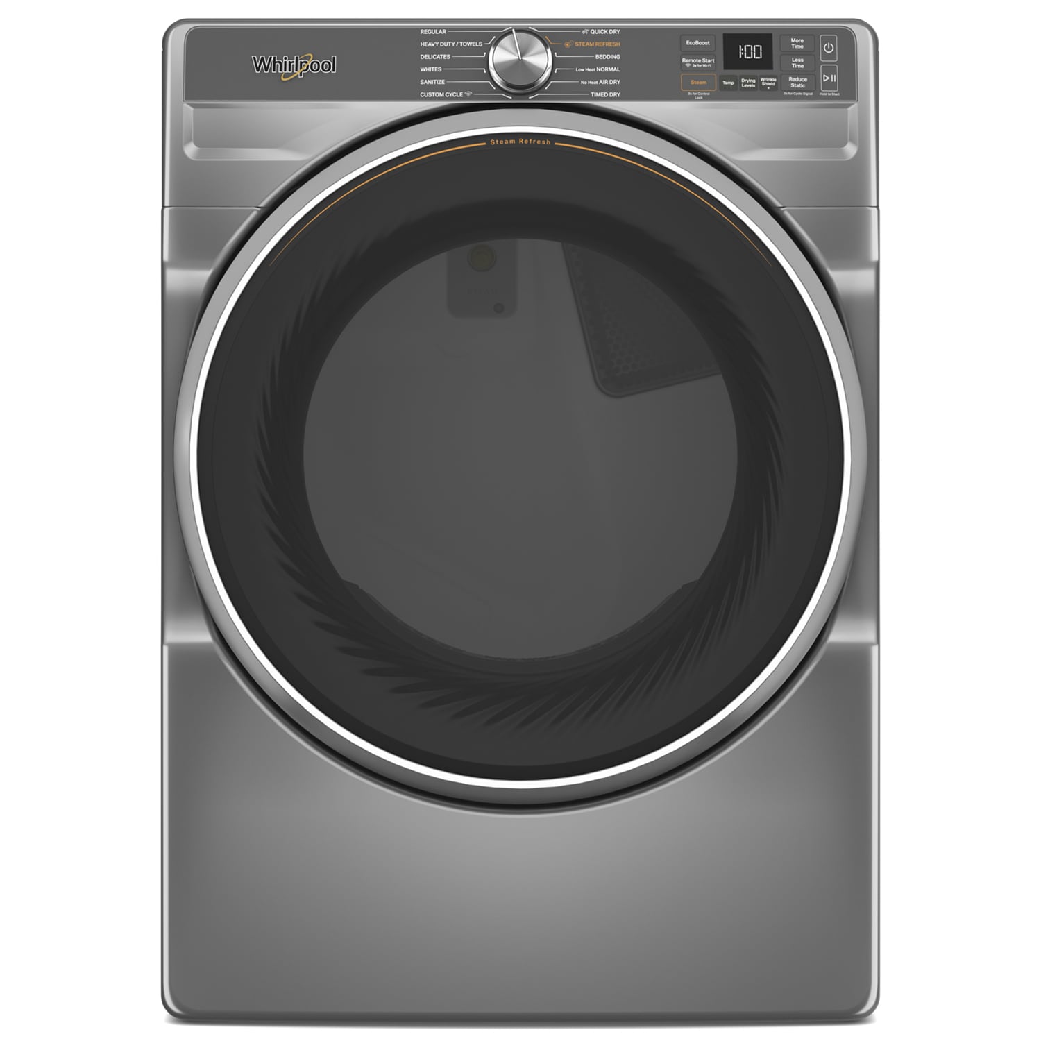 Whirlpool 27 in. 7.4 cu. ft. Smart Stackable Electric Dryer with Sensor Dry, Sanitize & Steam Cycle - Silver, Silver, hires