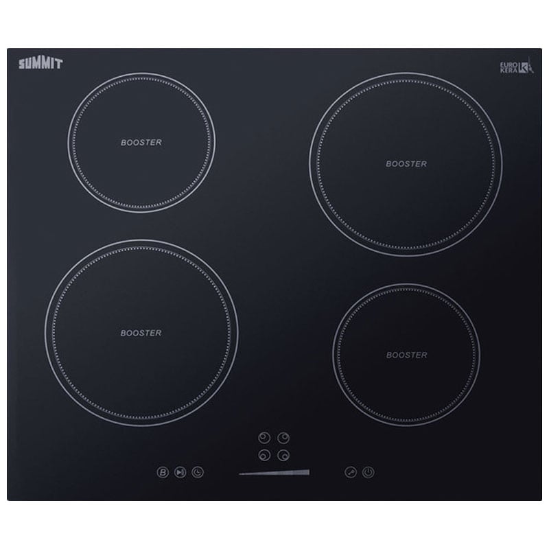 Summit 24 in. 4Burner Induction Cooktop with Touch Controls Black