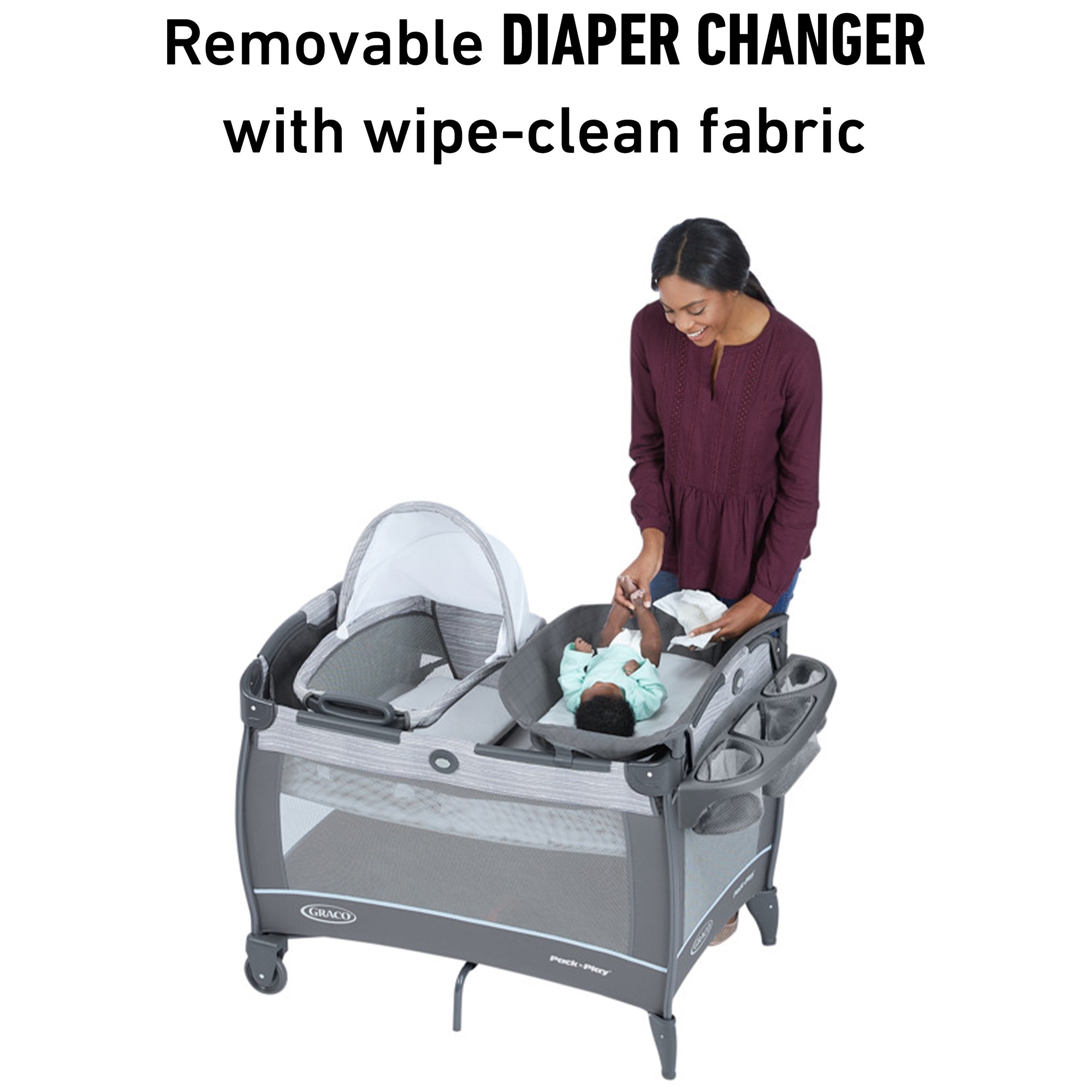 Graco Pack 'n Play Close2Baby Bassinet Playard - Derby, , hires