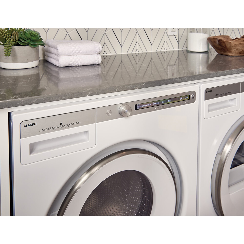 Asko Logic Series 23 in. 2.8 cu. ft. Stackable Front Load Washer with Sanitize & Steam Wash Cycle - White, White, hires