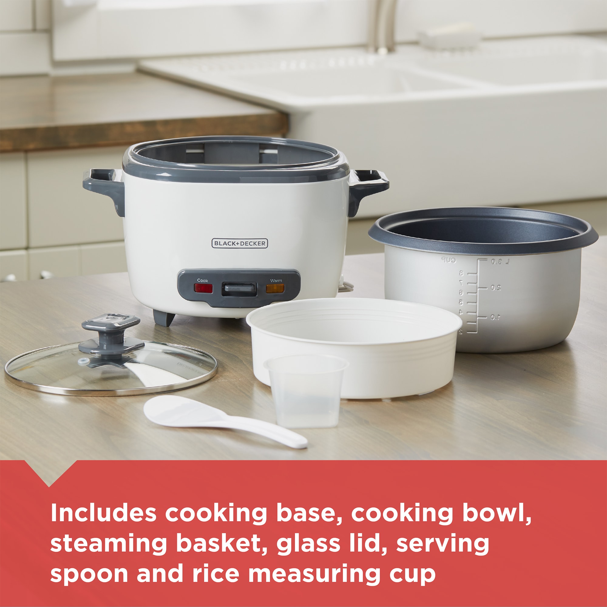 Black & Decker 16-Cup Rice Cooker - White, , hires