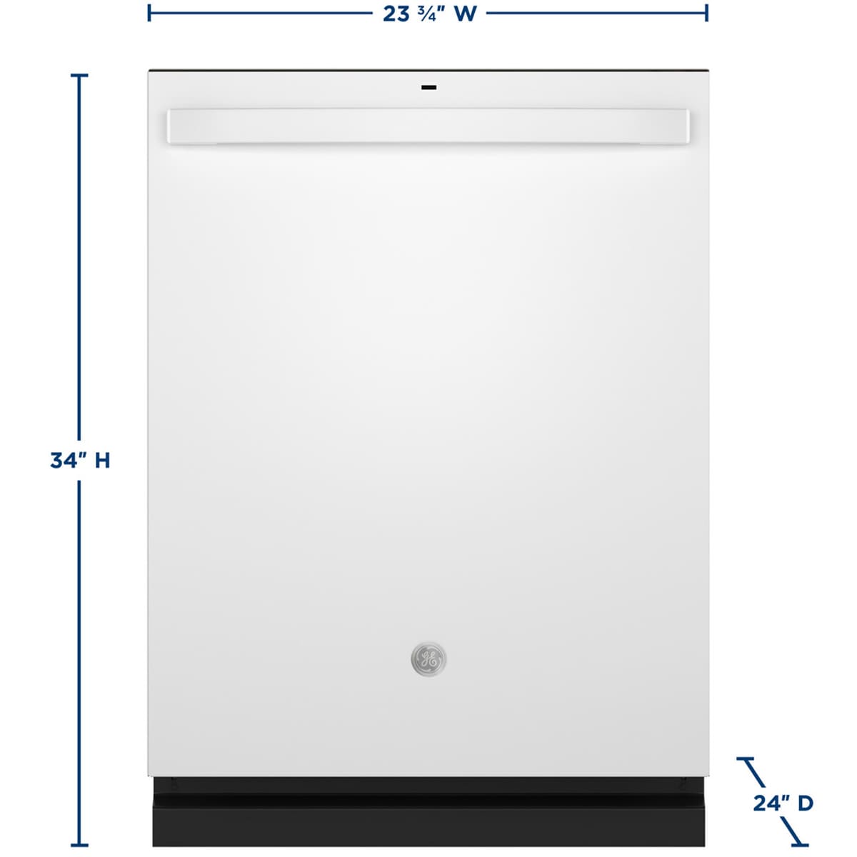 GE 24 in. Top Control Flush-Mount Dishwasher with 45 dBa Sound Level, 3rd-Rack & Dry Boost - White, White, hires