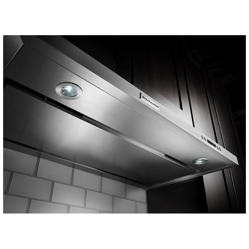 KitchenAid 36 in. Convertible Standard Style Range Hood with 585 CFM, 4 Fan Speeds & 2 LED Lights - Stainless Steel, , hires