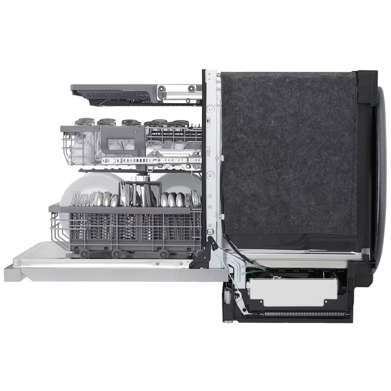 LG 24 in. Top Control Smart Dishwasher with 44 dBa Sound Level, 3rd-Rack, Dynamic Dry & Pocket - PrintProof Stainless Steel, PrintProof Stainless Steel, hires
