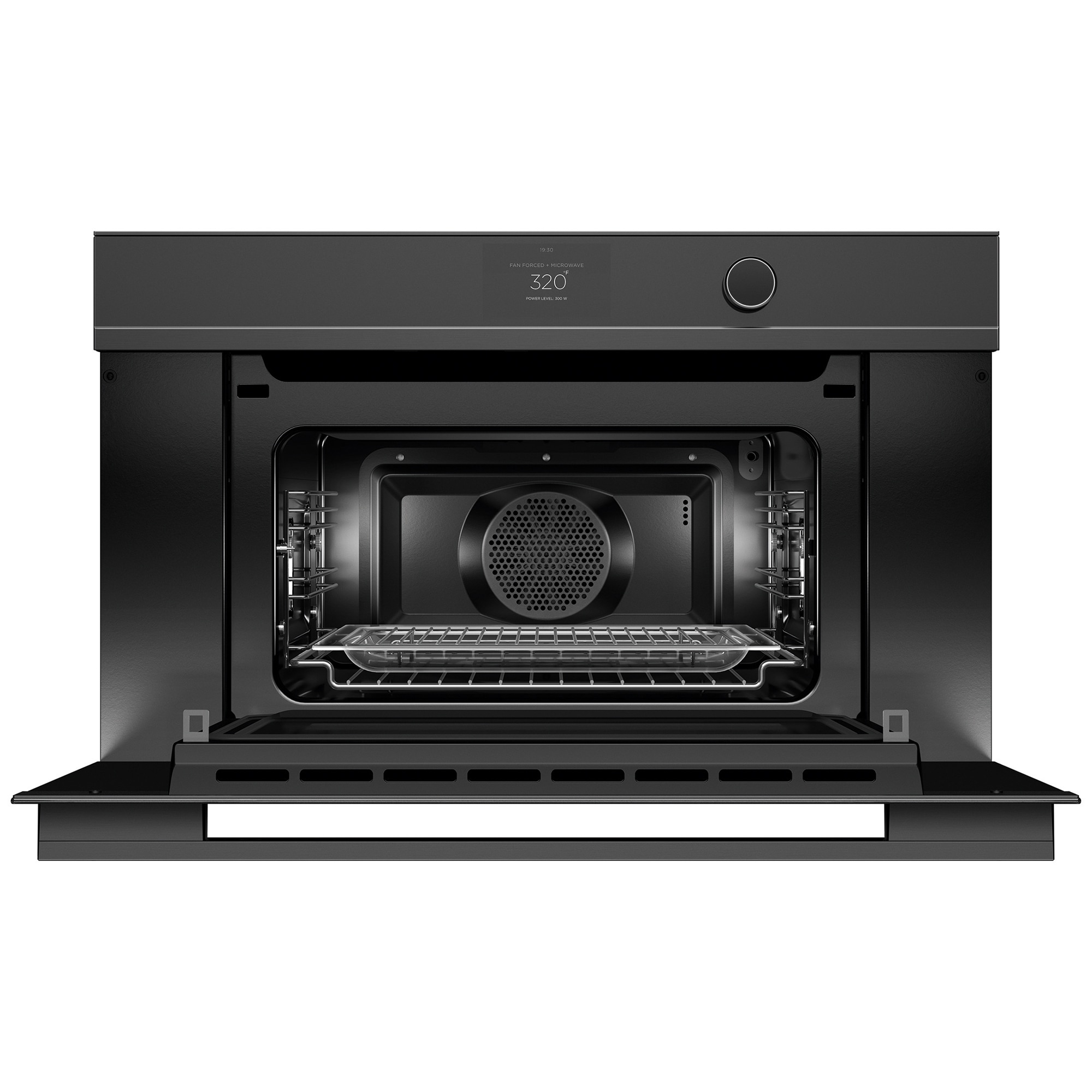 Fisher & Paykel Series 9 30 in. 1.7 cu. ft. Smart Speed Electric Single Wall Oven with True European Convection & Sensor Cooking - Black Glass, , hires