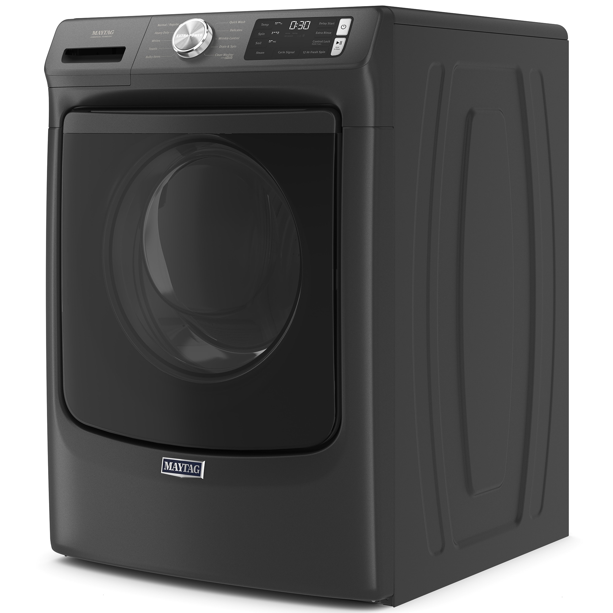 Maytag 27 in. 4.5 cu. ft. Front Loading Washer with 10 Wash Programs, 9 Wash Options, Sanitize Cycle & Steam Wash Cycle - Volcano Black, Volcano Black, hires