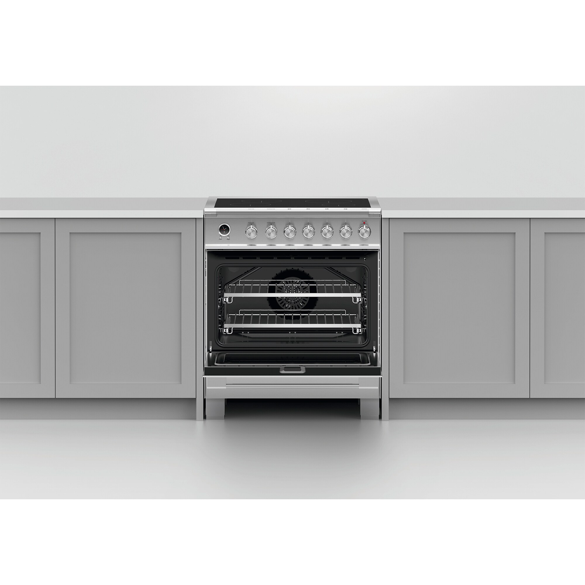 Fisher & Paykel Series 9 Classic 30 in. 3.5 cu. ft. True European Convection Electric Range with 4 Induction Burners - Stainless Steel, , hires