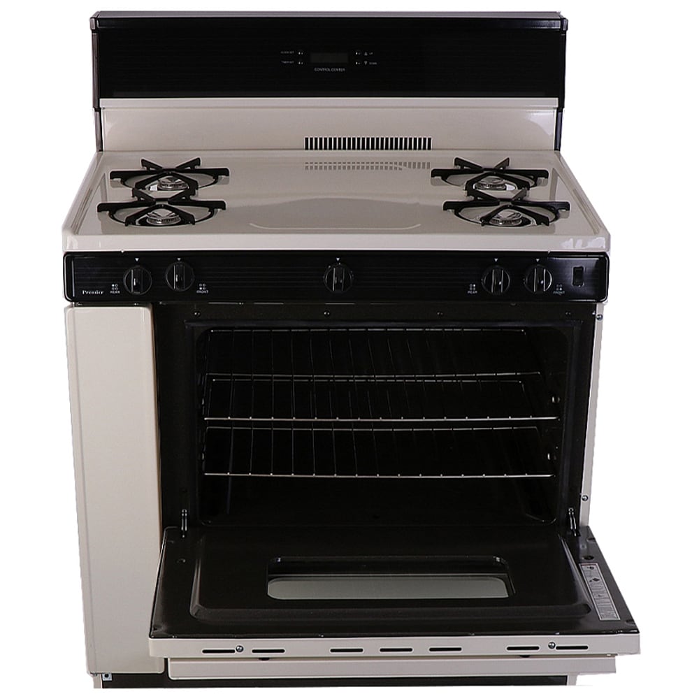Premier 36 in. 3.9 cu. ft. Gas Range with Open Burners - Bisque, Bisque, hires