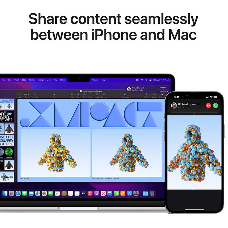 Apple MacBook Air (2022) 13 in. Notebook with Apple Intelligence, Apple M2 8-Core CPU, 10-Core GPU, 8 GB RAM, 512 GB SSD, up to 18 Hrs. of Battery Life & Mac OS - Silver, , hires