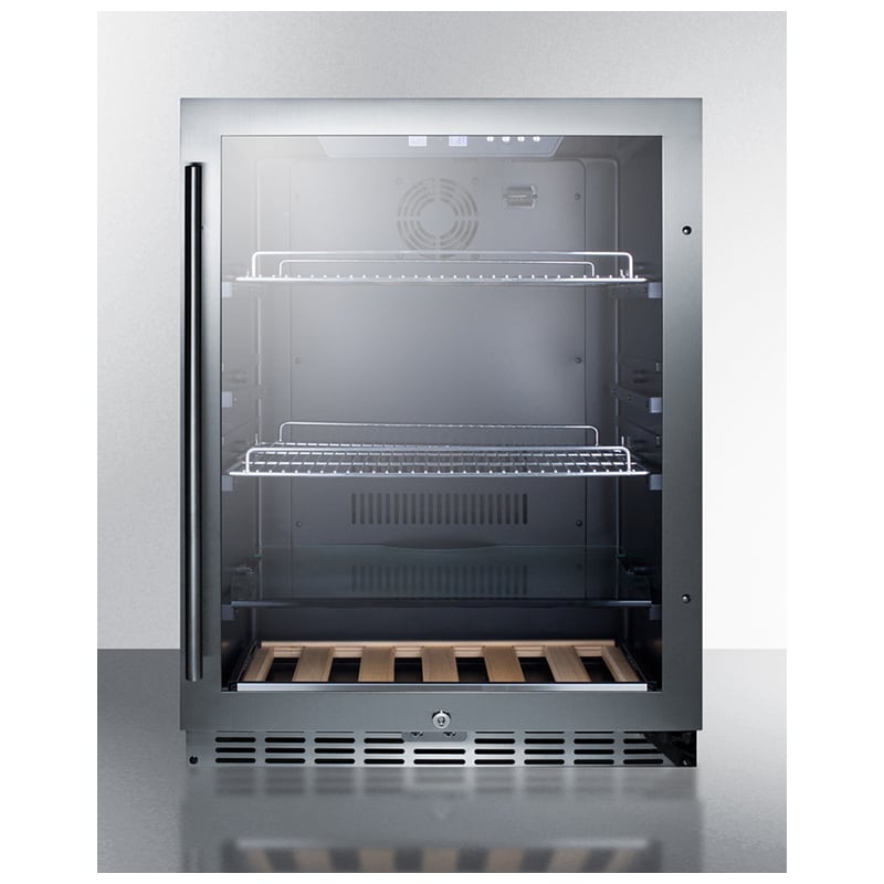 Summit 24 in. 4.2 cu. ft. Built-In/Freestanding Beverage Center with Pull-Out Shelves & Digital Control - Stainless Steel, , hires