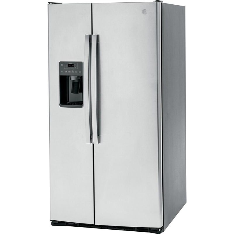 GE 36 in. 25.3 cu. ft. Side by Side Refrigerator with Ice & Water Dispenser - Fingerprint Resistant Stainless, Fingerprint Resistant Stainless, hires